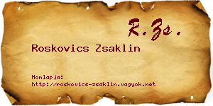 Roskovics Zsaklin névjegykártya